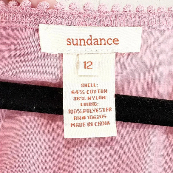 Sundance Pink Lace Sleeveless Boho Feminine Midi Dress Women's Size 12 - Picture 7 of 8